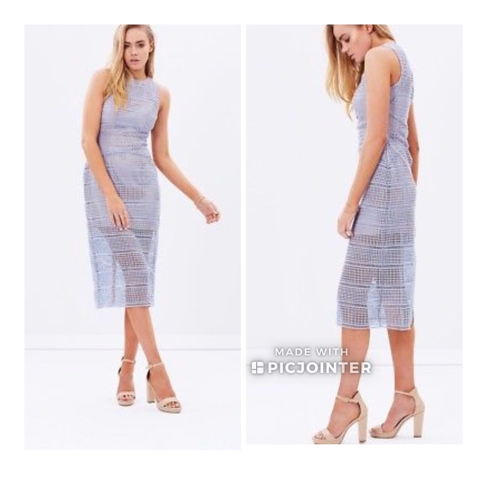 Keepsake Lace Detail Sleeveless Midi Dress Sz M